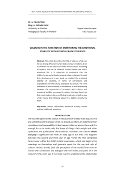 colours in the function of monitoring the emotional stability with