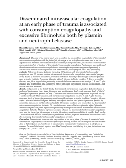 Disseminated intravascular coagulation at an early phase of trauma