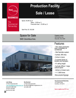 Production Facility Sale / Lease