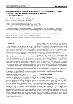 Relationship between Amount of Residual NaCl and Compressive