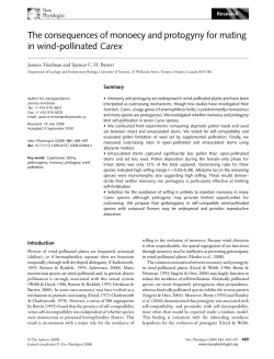 The consequences of monoecy and protogyny for mating in wind