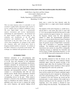blind signal parameter estimation for the rapid