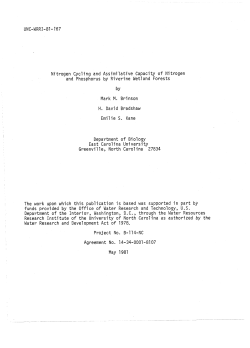 Nitrogen Cycling and Assimilative Capacity of Nitrogen and