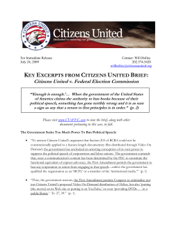 Read More Brief Excerpts - Citizens United Vs Federal Election