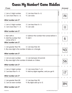 Guess My Number! Game Riddles - Bais Yaakov