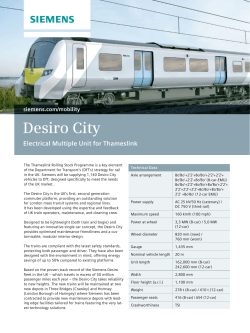 Factsheet: Desiro City - Electrical Multiple Unit for Thameslink