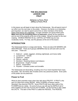 the solanaceae - Geauga 4-H