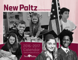 2016 - 2017 Calendar - New Paltz Central School District