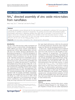 NH4 directed assembly of zinc oxide micro-tubes