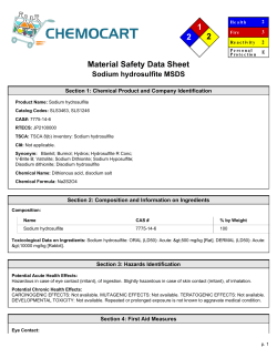 MSDS for Sodium hydrosulfite