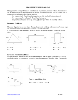 GEOMETRIC WORD PROBLEMS