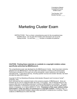 Marketing Cluster Exam - Krizan Classroom Website