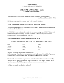 Creative Language Unit 3