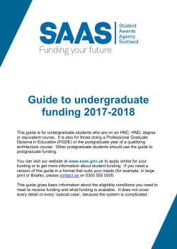 Guide to undergraduate funding 2017-2018