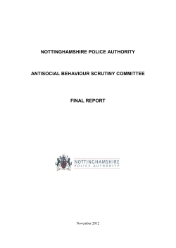 Antisocial Behaviour Scrutiny final report November 2012