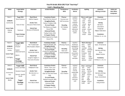 Fourth Grade 2016-2017 ELA &ldquo;Journeys&rdquo; Unit 1: Reaching Out