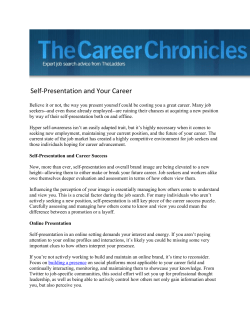 Self-Presentation and Your Career