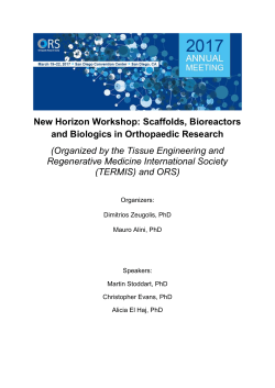 Workshop Handout - Orthopaedic Research Society