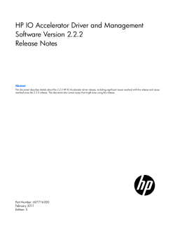 HP IO Accelerator Driver and Management Software Version 2.2.2