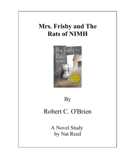 Mrs. Frisby and the Rats of NIMH