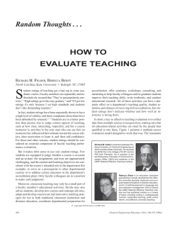 How to Evaluate Teaching