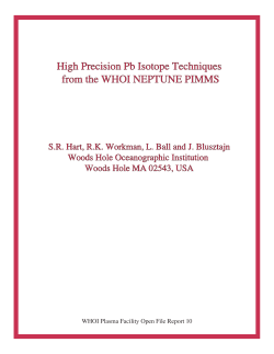 High Precision Pb Isotope Techniques from the WHOI NEPTUNE