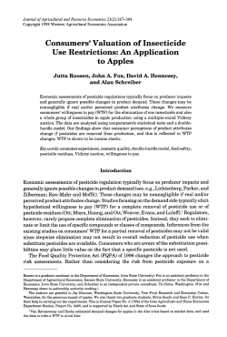 Consumers` Valuation of Insecticide Use