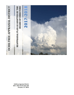 2017-2018 Reppraisal Plan - Ochiltree County Appraisal District