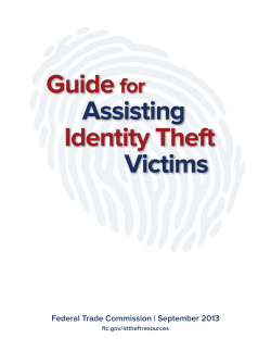 Guide for Assisting Identity Theft Victims