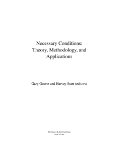Necessary Conditions: Theory, Methodology, and Applications