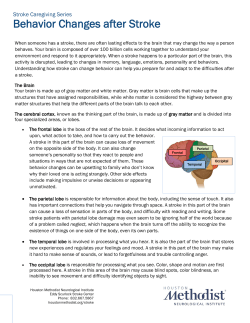 Behavior Changes after Stroke