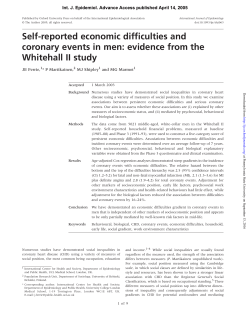 Self-reported economic difficulties and coronary events