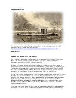 The USS MONITOR USS Monitor Finding and Researching the