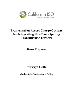 Straw Proposal - Transmission Access Charge Options