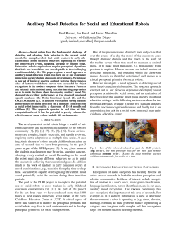 Auditory Mood Detection for Social and Educational Robots