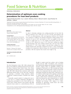 Determination of optimum oven cooking procedures for lean beef