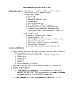 Spanish 2 Review Guide &ndash;First Semester Exam What`s on the exam