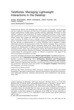 TeleNotes: Managing Lightweight Interactions in the