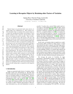 Learning to Recognize Objects by Retaining other Factors of Variation