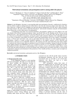 Motivational orientations and participation motives