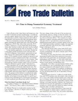 It`s Time to Dump Nonmarket Economy Treatment
