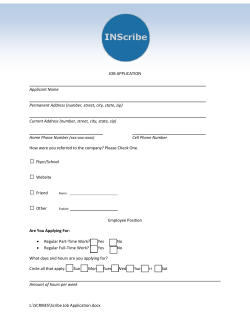L:\SCRIBES\Scribe Job Application.docx JOB APPLICATION
