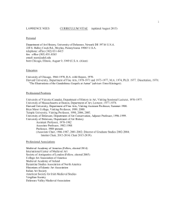 lawrence nees curriculum vitae - University of Delaware Art History