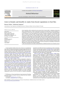 Costs to females and benefits to males from forced copulations in