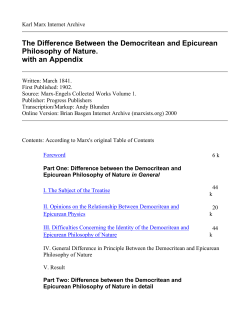 Doctoral Dissertation of Karl Marx