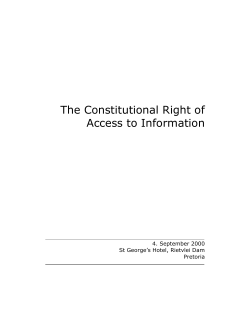 The Constitutional Right of Access to Information - Konrad