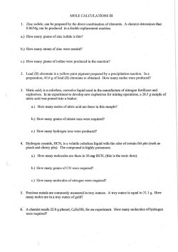 Moles CalcuationsIII