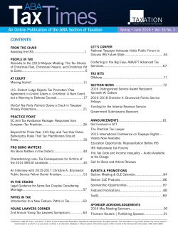 ABA Tax Times Vol 35 No 3 - American Bar Association