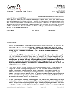 Informed Consent for DNA Testing