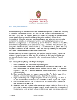 Milk Sample Collection - Wisconsin Veterinary Diagnostic Laboratory